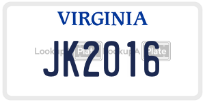 JK2016  license plate in VA