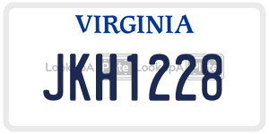 JKH1228 license plate in Virginia