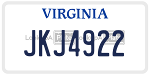 JKJ4922  license plate in VA