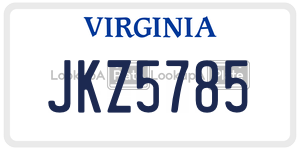 JKZ5785  license plate in VA