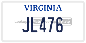 JL476  license plate in VA
