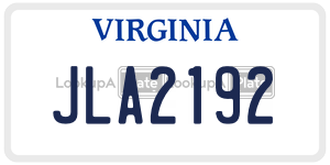 JLA2192 license plate in Virginia