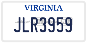 JLR3959 license plate in Virginia