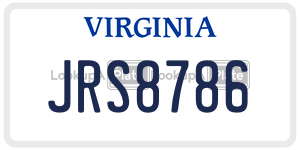 JRS8786  license plate in VA