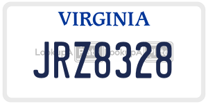 JRZ8328  license plate in VA