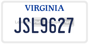 JSL9627  license plate in VA