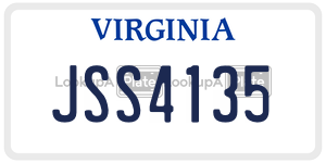 JSS4135  license plate in VA
