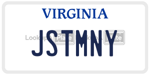 JSTMNY  license plate in VA