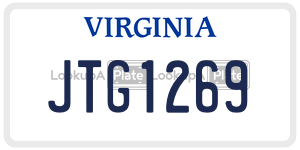 JTG1269  license plate in VA