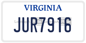 JUR7916  license plate in VA