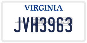 JVH3963  license plate in VA