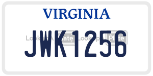 JWK1256  license plate in VA