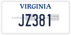 JZ381  license plate in VA