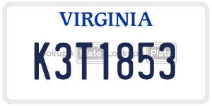 K3T1853  license plate in VA
