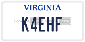 K4EHF  license plate in VA