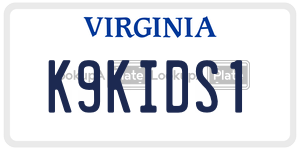 K9KIDS1  license plate in VA