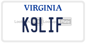 K9LIF license plate in Virginia