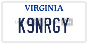 K9NRGY  license plate in VA
