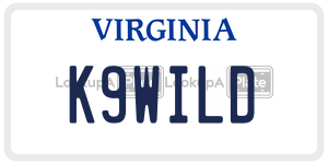 K9WILD  license plate in VA