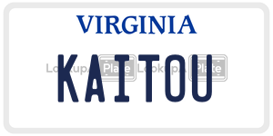 KAITOU  license plate in VA
