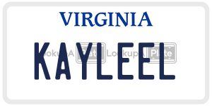 KAYLEEL license plate in Virginia
