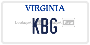 KBG  license plate in VA