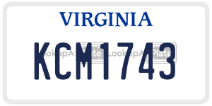 KCM1743 license plate in Virginia