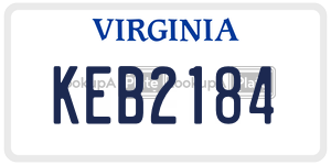 KEB2184 license plate in Virginia