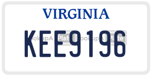 KEE9196  license plate in VA
