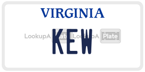 KEW license plate in Virginia