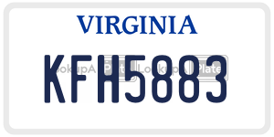 KFH5883  license plate in VA