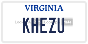 KHEZU  license plate in VA