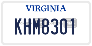 KHM8301  license plate in VA