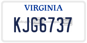 KJG6737  license plate in VA