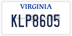 KLP8605  license plate in VA