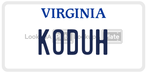KODUH  license plate in VA