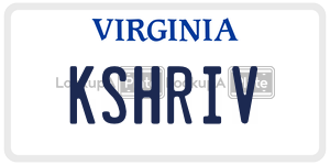 KSHRIV  license plate in VA