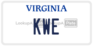 KWE license plate in Virginia