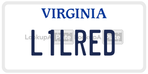 L1LRED  license plate in VA