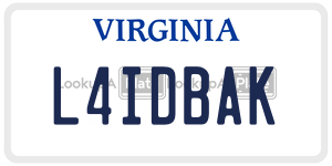 L4IDBAK  license plate in VA