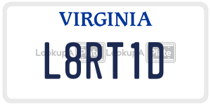 L8RT1D  license plate in VA