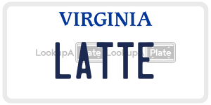 LATTE license plate in Virginia