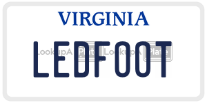 LEDFOOT  license plate in VA