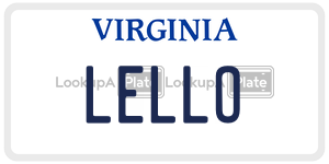 LELLO  license plate in VA