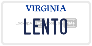 LENTO  license plate in VA