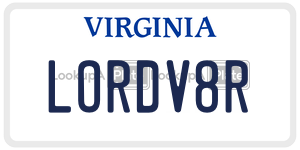 LORDV8R  license plate in VA