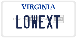 LOWEXT license plate in Virginia