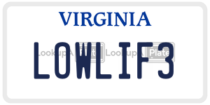 LOWLIF3  license plate in VA