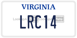 LRC14  license plate in VA