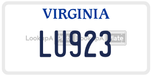 LU923  license plate in VA
